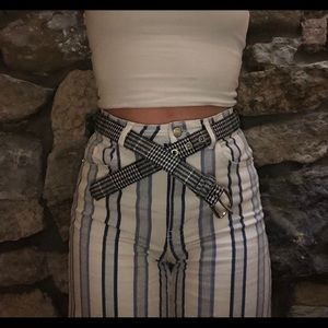 Black and white gingham belt